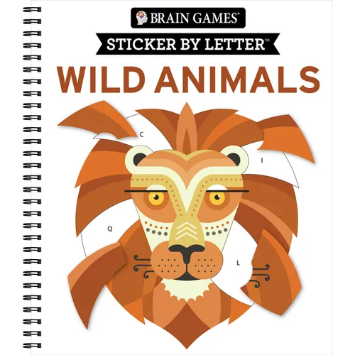 Brain Games - Sticker by Letter: Wild Animals - Spiral