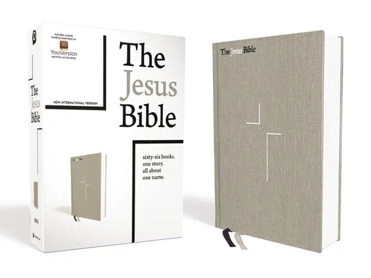 The Jesus Bible, NIV Edition, Cloth Over Board, Gray Linen, Comfort Print - Hardcover