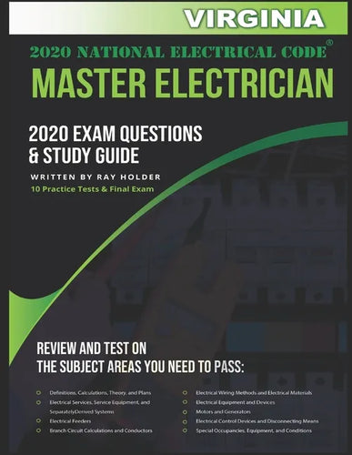 Virginia 2020 Master Electrician Exam Study Guide and Questions: 400+ Questions for study on the 2020 National Electrical Code - Paperback