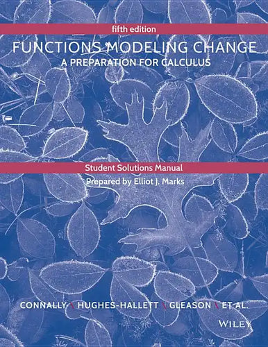 Student Solutions Manual to Accompany Functions Modeling Change - Paperback