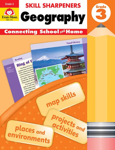 Skill Sharpeners: Geography, Grade 3 Workbook - Paperback