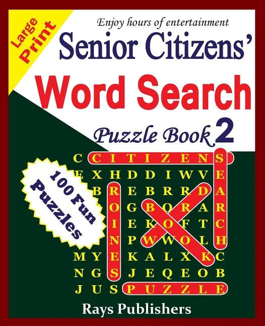 Senior Citizens' word search puzzle book 2 - Paperback