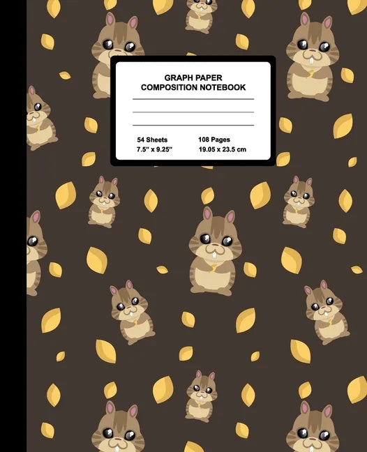 Graph Paper Composition Notebook: Quad Ruled 4 Squares Per Inch Sheets, Math and Science Grid Note Book for Elementary Students, Cute Kawaii Chipmunk - Paperback