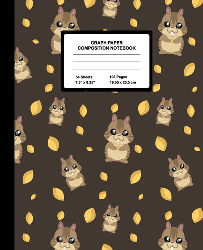 Graph Paper Composition Notebook: Quad Ruled 4 Squares Per Inch Sheets, Math and Science Grid Note Book for Elementary Students, Cute Kawaii Chipmunk - Paperback