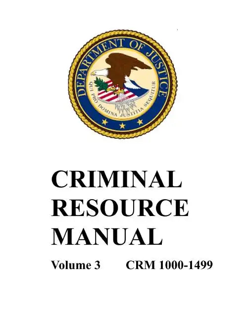 Criminal Resource Manual: 1000-1499 - Paperback