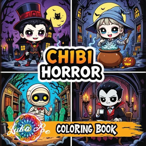 Chibi Coloring Book Horror: A Creepy Cute Collection of Spooky Chibis for Adults and Teens - Perfect for Halloween, Relaxation, and Gift Giving