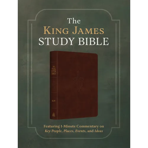 The King James Study Bible: Featuring 1-Minute Commentary on Key People, Places, Events, and Ideas [Men's Cover] - Imitation Leather