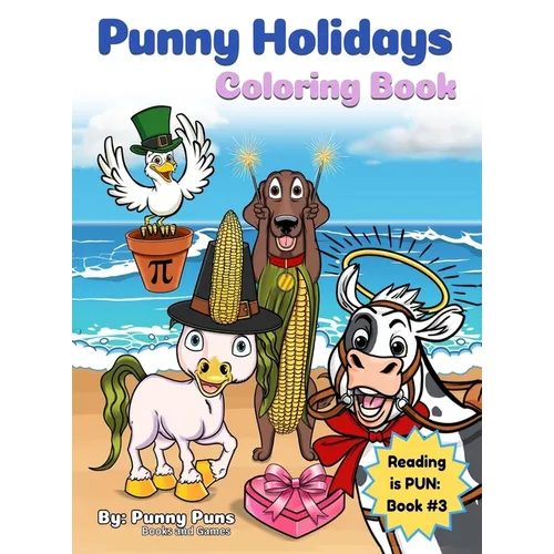 Punny Holidays Coloring Book: Reading is PUN: Book #3 - Hardcover