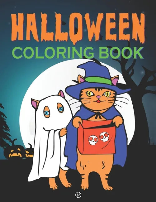 Halloween Coloring Book: A Cute Spooky Fun and Stress-Relieving Non-Candy Halloween Trick or Treat Gift for Children and Adults - Paperback