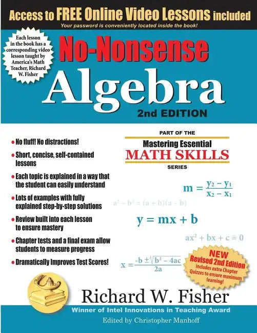 No-Nonsense Algebra, 2nd Edition: Part of the Mastering Essential Math Skills Series - Paperback
