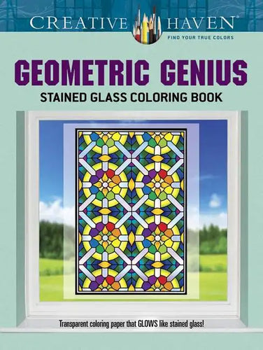 Creative Haven Geometric Genius Stained Glass Coloring Book - Paperback