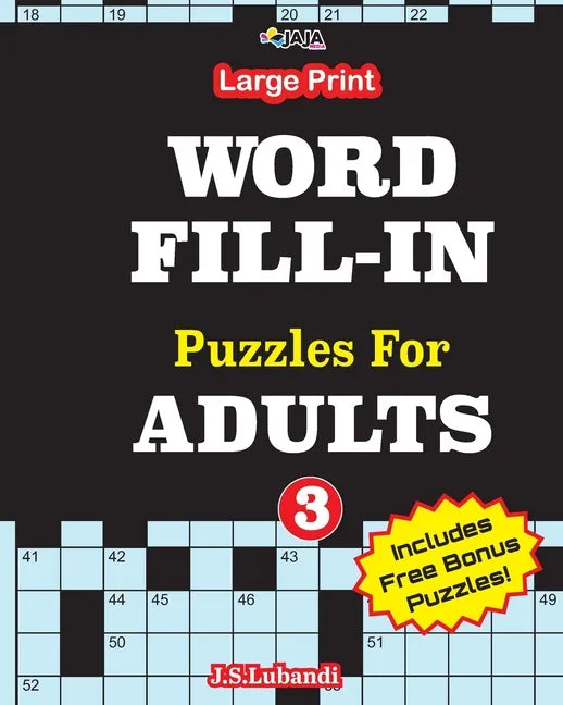 Large Print WORD FILL-IN Puzzles For ADULTS; Vol.3 - Paperback