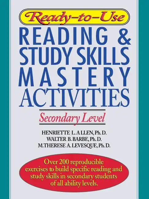 Ready-To-Use Reading & Study Skills Mastery Activities: Secondary Level - Paperback