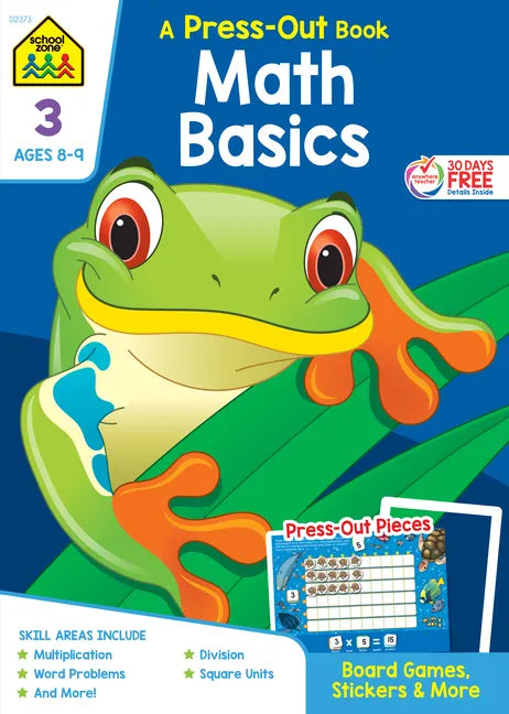 School Zone Math Basics Grade 3 Press-Out Workbook - Paperback
