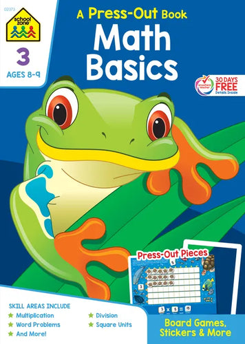 School Zone Math Basics Grade 3 Press-Out Workbook - Paperback
