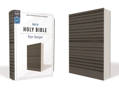 Niv, Holy Bible for Boys, Soft Touch Edition, Leathersoft, Gray, Comfort Print - Imitation Leather