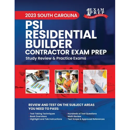 2023 South Carolina PSI Residential Builder: Volume 1: Study Review & Practice Exams - Paperback