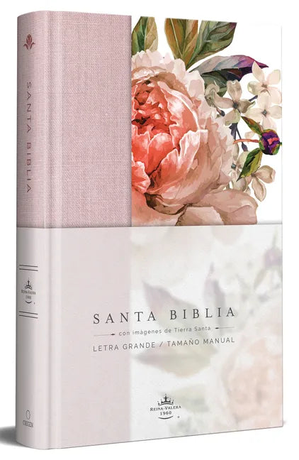 Biblia Reina Valera 1960 Letra Grande. Tapa Dura, Tela Rosada Con Flores, Tamaño Manual / Bible Rvr 1960. Handy Size, Large Print, Hardcover, Pink - Hardcover