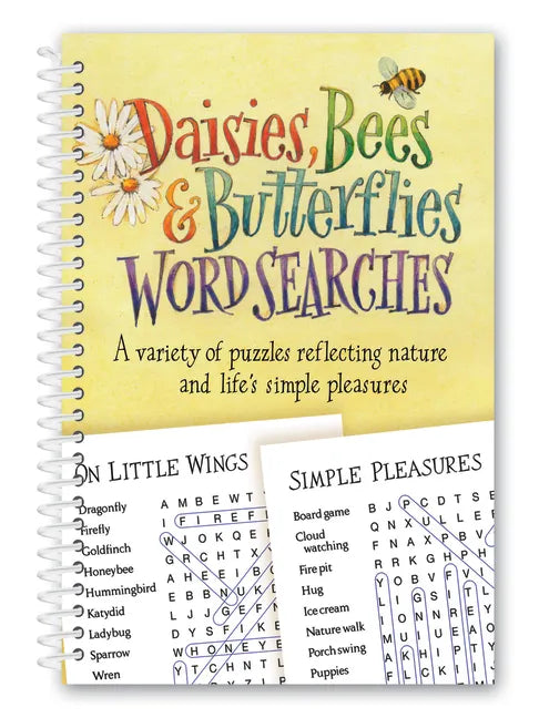 Daisies, Bees & Butterflies Word Searches - Spiral