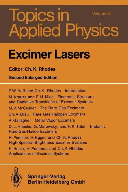 Excimer Lasers - Paperback