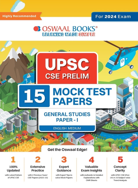 Oswaal UPSC CSE Prelims 15 Mock Test Papers General Studies Paper-1 For 2024 Exam - Paperback