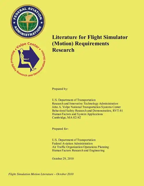 Literature for Flight Simulator (Motion) Requirements Research - Paperback