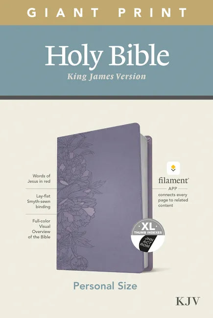 KJV Personal Size Giant Print Bible, Filament Enabled Edition (Leatherlike, Peony Lavender, Indexed) - Imitation Leather