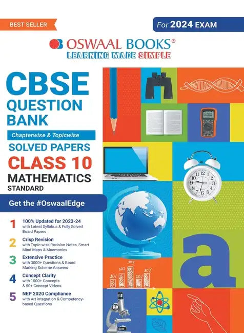 Oswaal CBSE Chapterwise & Topicwise Question Bank Class 10 Mathematics Standard Book (For 2023-24 Exam) - Paperback