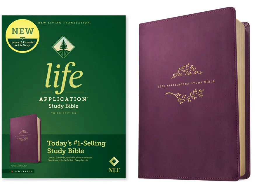 NLT Life Application Study Bible, Third Edition (Leatherlike, Purple, Red Letter) - Imitation Leather
