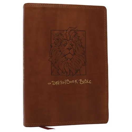 The Sketchbook Bible: The Complete Bible with Hundreds of Illustrations (Nkjv, Brown Leathersoft, Red Letter, Comfort Print) - Imitation Leather