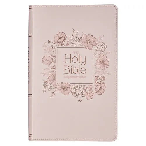 KJV Bible Giant Print Faux Leather, Pink - Leather