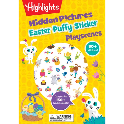 Easter Hidden Pictures Puffy Sticker Playscenes: Easter-Themed Puzzles and Puffy Stickers, Kids Easter Activity Book with Egg Hunt Games, Flower Stick - Paperback