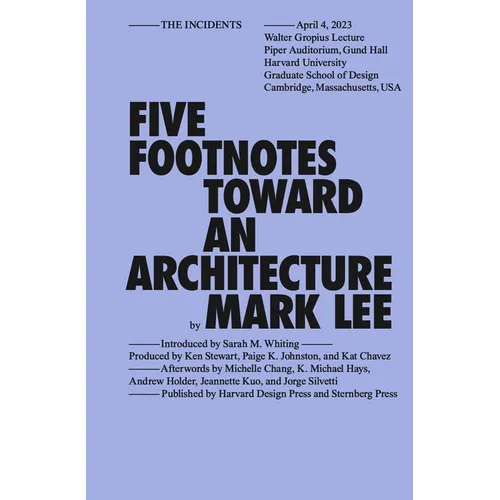 Five Footnotes Toward an Architecture - Paperback