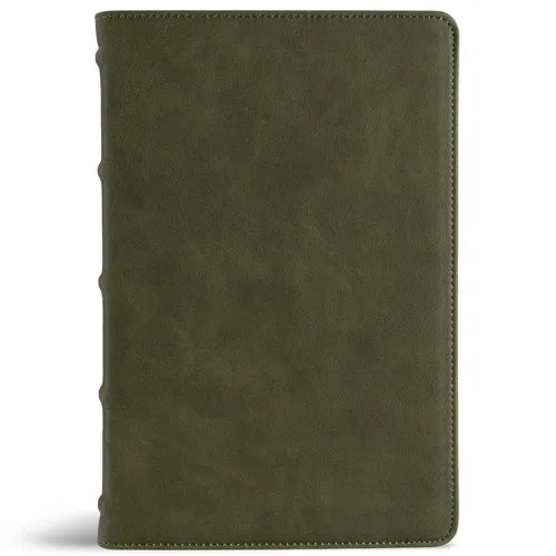 CSB Large Print Personal Size Reference Bible, Easy-To-Read Optimal Type, Holman Handcrafted Collection, Marbled Olive Premium Calfskin - Leather