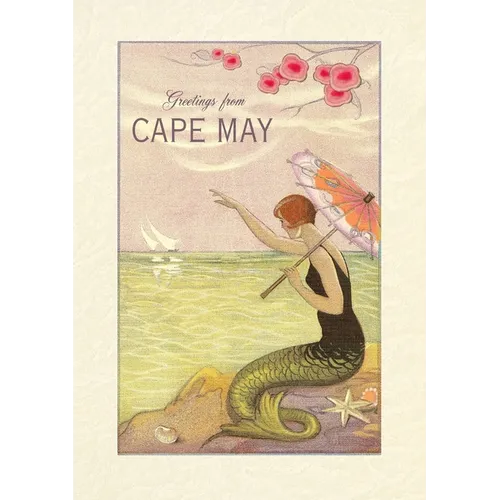 Vintage Lined Notebook Greetings from Cape May - Paperback