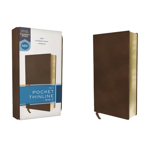 Niv, Pocket Thinline Bible, Leathersoft, Brown, Red Letter, Comfort Print - Imitation Leather