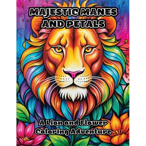 Majestic Manes and Petals: A Lion and Flower Coloring Adventure - Paperback