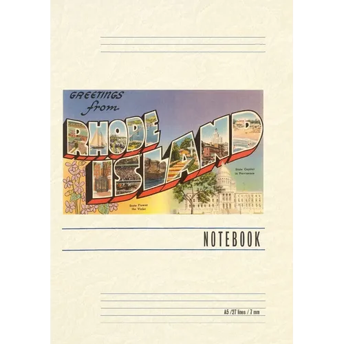 Vintage Lined Notebook Greetings from Rhode Island - Paperback