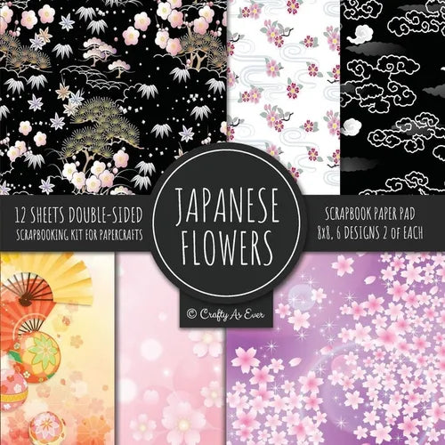 Japanese Flowers Scrapbook Paper Pad 8x8 Scrapbooking Kit for Papercrafts, Cardmaking, Printmaking, DIY Crafts, Floral Themed, Designs, Borders, Backg - Paperback