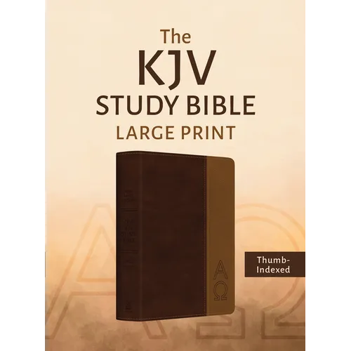 The KJV Study Bible, Large Print (Indexed) [Two-Tone Brown Alpha & Omega]
