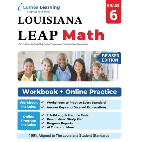 LEAP Test Prep: 6th Grade Math Practice Workbook and Full-length Online Assessments: LEAP Study Guide