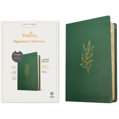 NLT Large Print Thinline Reference Bible, Dayspring Signature Collection, Filament Enabled (Leatherlike, Evergreen, Red Letter) - Imitation Leather