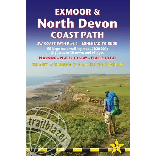 Exmoor & North Devon Coast Path: British Walking Guide: SW Coast Path Part 1 - Minehead to Bude: 55 Large-Scale Walking Maps (1:20,000) & Guides to 30 - Paperback