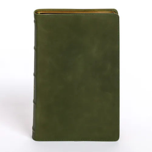 CSB Giant Print Bible, Holman Handcrafted Collection, Marbled Olive Premium Calfskin - Leather