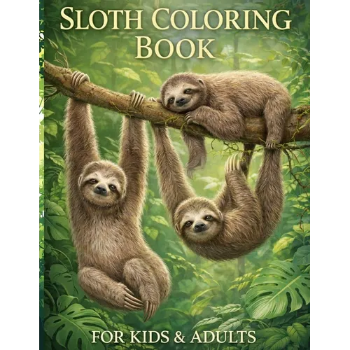 sloth coloring book, for kids and adults.: the best sloth coloring book for anyone who loves sloths no matter your age, a lot of fun facts inside. - Paperback