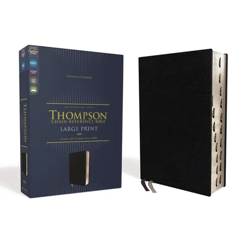 Niv, Thompson Chain-Reference Bible, Large Print, Bonded Leather, Black, Thumb Indexed, Red Letter, Comfort Print - Bonded Leather