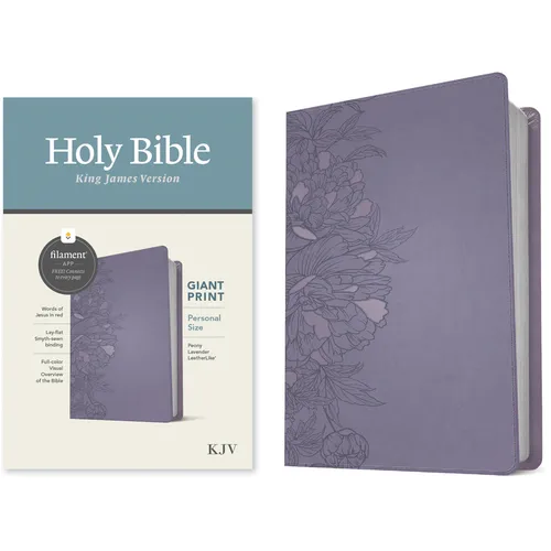 KJV Personal Size Giant Print Bible, Filament Enabled Edition (Leatherlike, Peony Lavender) - Imitation Leather