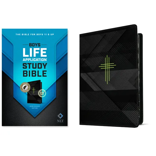 NLT Boys Life Application Study Bible, Tutone (Leatherlike, Neon/Black, Indexed) - Imitation Leather