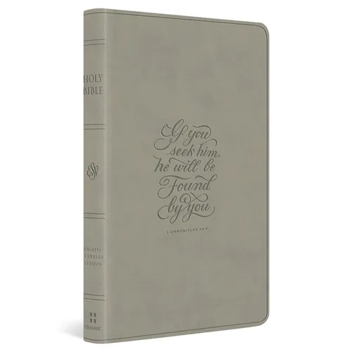ESV Large Print Value Thinline Bible (Trutone, Stone, 1 Chronicles 28:9 Design) - Imitation Leather