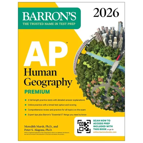 AP Human Geography Premium, 2026: Prep Book with 6 Practice Tests+ Comprehensive Review + Online Practice